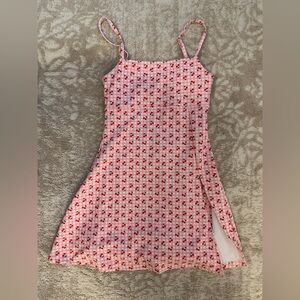 TALULAH Pink Checkered Cherry Romper Active Dress